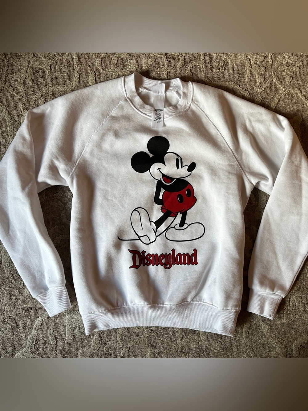 Disney White Mickey Mouse Disneyland Parks Pullover Sweatshirt NWOT XS